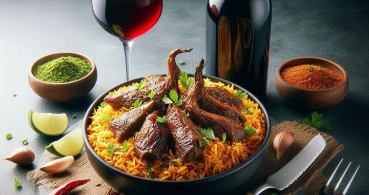 Goat Biryani & Wine