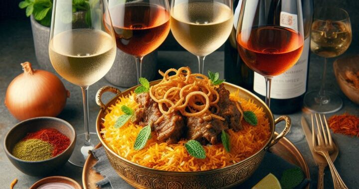 Mutton Biryani & Wine