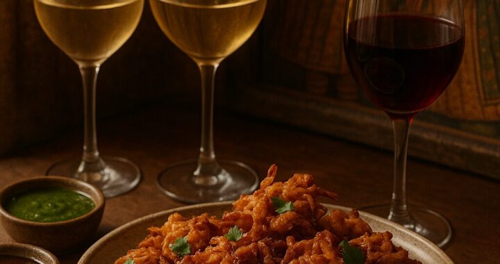 Onion Bhajia & Wine