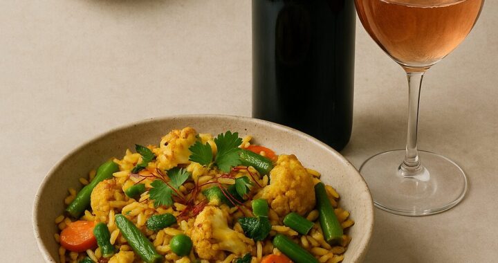 Vegetable Biryani & Wine